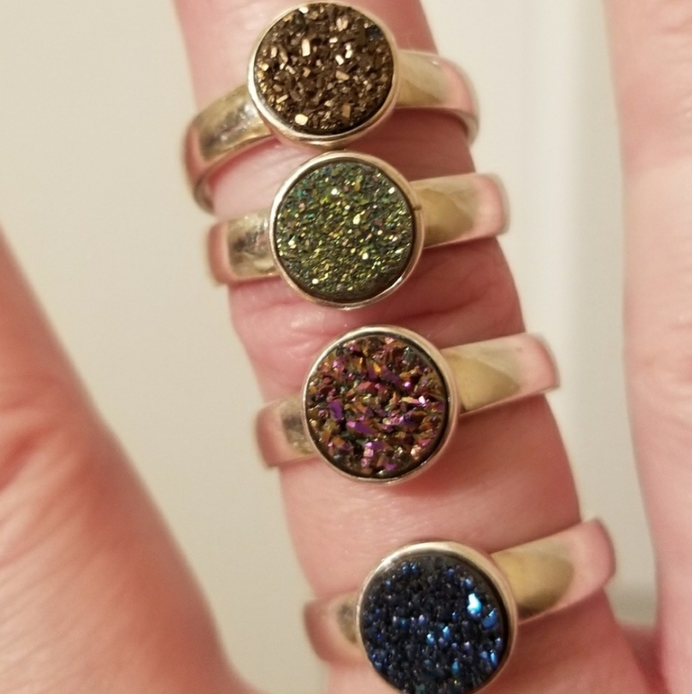Druzy Quartz & Sterling Silver ring